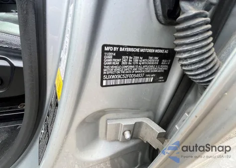 2015 BMW X3 xDrive28I from USA, damaged, VIN 5UXWX9C52F0D54937